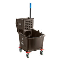 Lavex 35 Qt. Brown Mop Bucket & Side Press Wringer Combo