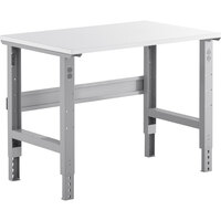 Lavex 30" x 48" Adjustable Height Heavy-Duty Workbench With Square Edge Laminate Top
