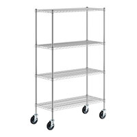Regency 18" x 42" x 70" NSF Chrome Mobile Wire Shelving Starter Kit with 4 Shelves