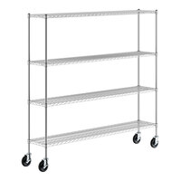 Regency 14" x 72" x 70" NSF Chrome 4-Shelf Starter Kit with Posts and Casters