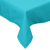 Intedge 72" x 120" Rectangular Teal Hemmed 65/35 Poly/Cotton Blend Cloth Table Cover