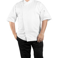 Uncommon Chef Calypso Pro Vent White Customizable Short Sleeve Chef Coat with Mesh Back 0428 - S