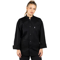 Uncommon Chef Unisex Black Customizable Long Sleeve Chef Coat 0420 - 3X