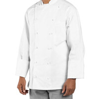 Uncommon Chef Palermo Cotton Unisex White Customizable Executive Long Sleeve Chef Coat 0440C - S