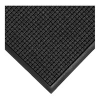 M+A Matting WaterHog Classic 3' x 8' Charcoal Mat with Classic Rubber Border and Universal Cleated Backing