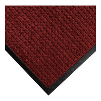 M+A Matting WaterHog Classic 3' x 5' Red / Black Mat with Classic Rubber Border and Universal Cleated Backing