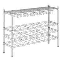 Regency 14" x 48" NSF 3-Shelf 33-Bottle Wire Wine Rack with 34" Posts