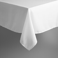 Intedge 54" x 120" Rectangular White 100% Polyester Hemmed Cloth Table Cover