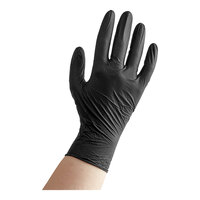 Noble Black Biodegradable Powder-Free 4 Mil Thick Nitrile Gloves - Extra Large - 100/Box