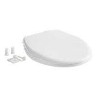 Bemis Affinity 200E4 000 White Round Plastic Toilet Seat with Stay·Tite® Fastening System and Whisper·Close® Lid