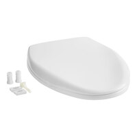 Bemis Affinity 1200E4 000 White Elongated Plastic Toilet Seat with Stay·Tite® Fastening System and Whisper·Close® Lid