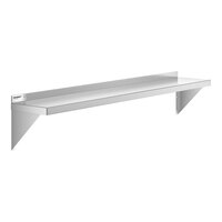 Regency 10" x 60" NSF 16 Gauge Stainless Steel Heavy-Duty Solid Wall Shelf