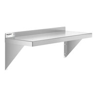 Regency 12" x 30" NSF 16 Gauge Stainless Steel Heavy-Duty Solid Wall Shelf