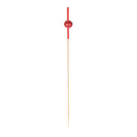 Pick On Us 4 3/4" Red Beaded Bamboo Food / Cocktail Pick - 100/Case