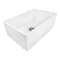 Ruvati RVL2100WH Fiamma 30" x 20" White Fireclay Reversible Farmhouse Apron-Front Sink