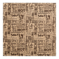 Choice 12" x 12" Kraft Hot / Savory Print Deli Sandwich Wrap Paper - 1,000/Pack