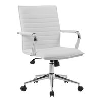 Boss White Caressoft Vinyl Hospitality Task Chair