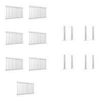 Mod-Fence Mod-Traditional 42' White Traditional Fence Starter Kit with 7 Fence Panels and 8 Post Connectors