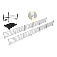 Mod-Fence Mod-Traditional 60' White Traditional Fence Starter Kit with 10 Preassembled Fence Panels, 12 Post Connectors, and Cart