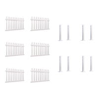 Mod-Fence Mod-Picket 36' White Picket Fence Starter Kit with 6 Fence Panels and 8 Post Connectors