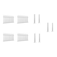 Mod-Fence Mod-Picket 24' White Picket Fence Starter Kit with 4 Fence Panels and 6 Post Connectors