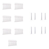Mod-Fence Mod-Picket 42' White Picket Fence Starter Kit with 7 Fence Panels and 8 Post Connectors