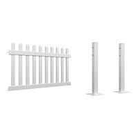 Mod-Fence Mod-Picket 6' White Picket Fence Starter Kit with 1 Fence Panel and 2 Post Connectors