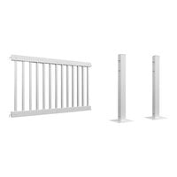 Mod-Fence Mod-Traditional 6' White Traditional Fence Starter Kit with 1 Fence Panel and 2 Post Connectors