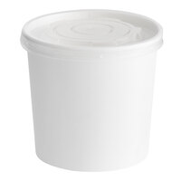 Choice 26 oz. White Double Poly-Coated Paper Food Cup with Vented Plastic Lid - 25/Pack