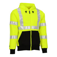 Tingley Job Sight Type R Class 3 Hi-Vis Lime Zip-Up Sweatshirt S78122.3X - 3X