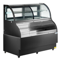 Avantco CAC-60 59 1/8" Black Curved Dual Service Refrigerated Air Curtain Merchandiser - 115V