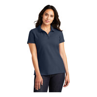 Port Authority L100 Women's Customizable River Blue Short Sleeve Pique Polo Shirt - Cotton / Poly Blend - 5X
