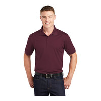 Sport-Tek ST650 Unisex Customizable Maroon Short Sleeve Moisture-Wicking Micro Pique Polo Shirt - Polyester - M
