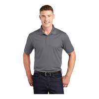 Sport-Tek ST650 Unisex Customizable Gray Concrete Short Sleeve Moisture-Wicking Micro Pique Polo Shirt - Polyester - 2X