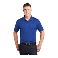 Sport-Tek ST650 Unisex Customizable True Royal Short Sleeve Moisture-Wicking Micro Pique Polo Shirt - Polyester - L