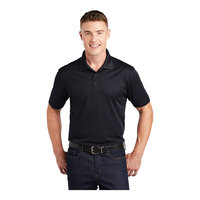 Sport-Tek ST650 Unisex Customizable Black Short Sleeve Moisture-Wicking Micro Pique Polo Shirt - Polyester - M