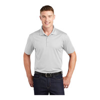 Sport-Tek ST650 Unisex Customizable White Short Sleeve Moisture-Wicking Micro Pique Polo Shirt - Polyester - 3X