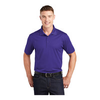 Sport-Tek ST650 Unisex Customizable Purple Short Sleeve Moisture-Wicking Micro Pique Polo Shirt - Polyester - S
