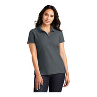 Port Authority L100 Women's Customizable Graphite Short Sleeve Pique Polo Shirt - Cotton / Poly Blend - L