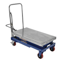 Vestil 35 1/2" x 20" Blue Steel Air / Hydraulic Scissor Lift Cart with 13 3/4"-51" Lift and 800 lb. Capacity AIR-800-D