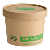 EcoChoice 12 oz. Kraft Paper Food Cup with Vented Lid - 25/Pack