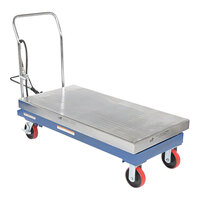 Vestil 47 1/4" x 24" Blue Steel Air / Hydraulic Scissor Lift Cart with 2,000 lb. Capacity AIR-2000