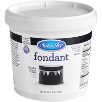 Satin Ice 2 lb. Black Vanilla Rolled Fondant Icing - 10/Case