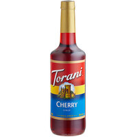 Torani Cherry Flavoring / Fruit Syrup 750 mL Glass Bottle - 12/Case