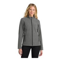 Port Authority L317 Women's Customizable Pearl Gray Heather Core Soft Shell Jacket - 3X