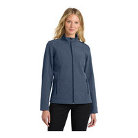 Port Authority L317 Women's Customizable Navy Heather Core Soft Shell Jacket - S