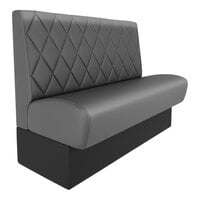 QA Group Cascade 48 inch Long Graphite Diamond Tufted Single Back Booth - 42 inch High