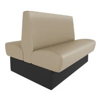 QA Group Cascade 48 inch Long Fawn Plain Double Back Booth - 36 inch High