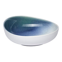 Ariane Lir 21.67 oz. Blue and White Ombre Round Porcelain Coupe Bowl - 4/Case