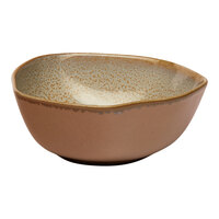 Ariane Mohenjo Daro 14.5 oz. Gold and Brown Irregular Round Porcelain Bowl - 12/Case